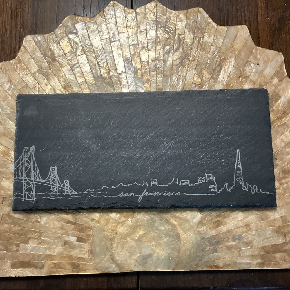 San Francisco skyline! Unique black slate art piece